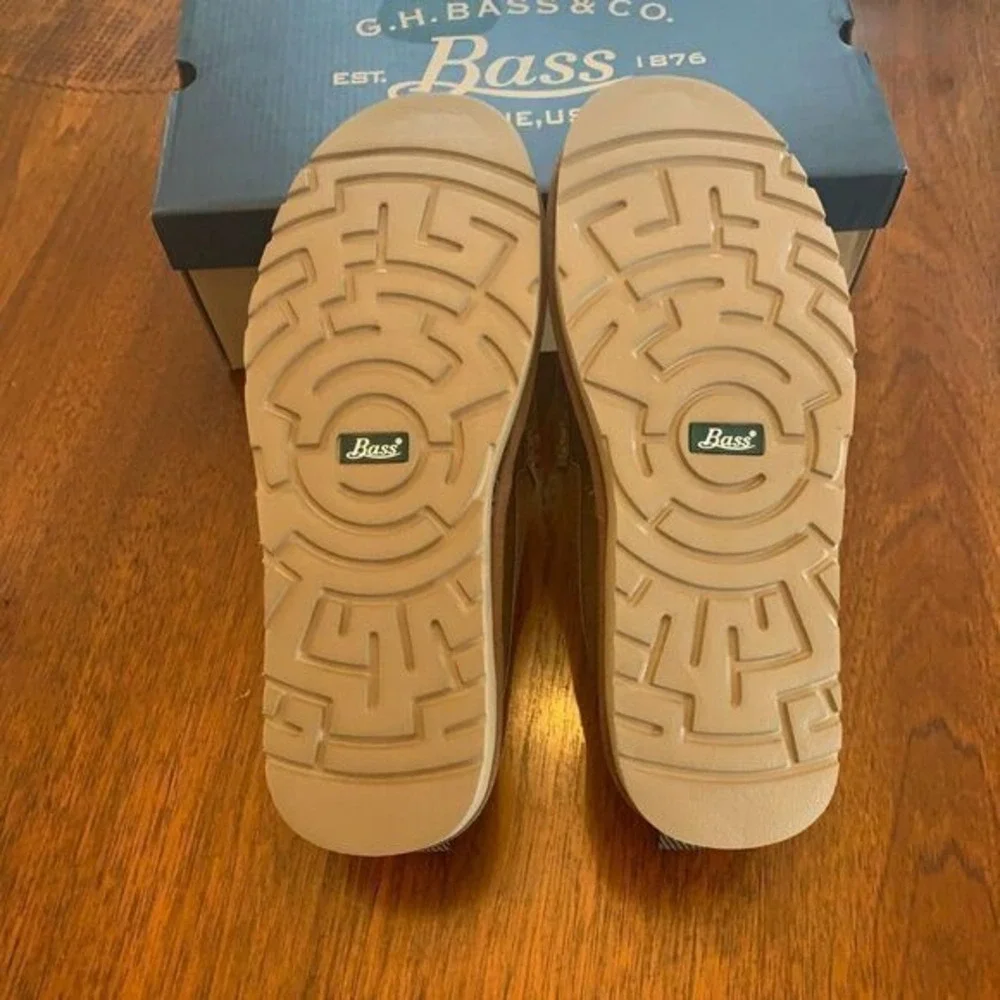 G.H. Bass Men’s Sherpa Lined Moccasin Slippers Indoor Outdoor Chestnut Size 10